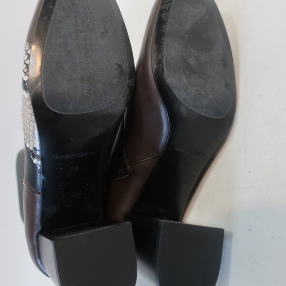 Womens See By Chloe "Tyra Patchwork" Black, Brown Suede Leather Midi Boots 39/9 - Picture 9 of 11